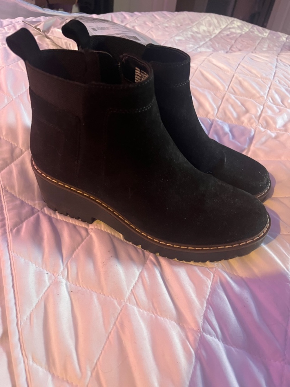 Sonoma Black Suede Wedge Ankle Booties